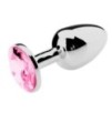 Plug Bijou Strass Rose - SMALL 6.5 x 2.7cm