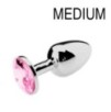 Plug Bijou Strass Rose - MEDIUM 7 x 3.4cm