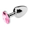 Plug Bijou Strass Rose - LARGE 8 x 4cm