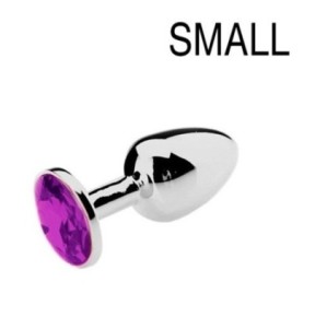 Plug Bijou Strass Violet - SMALL 6.5 x 2.7cm- Bijoux Anal en stock sur Fun et plaisirs