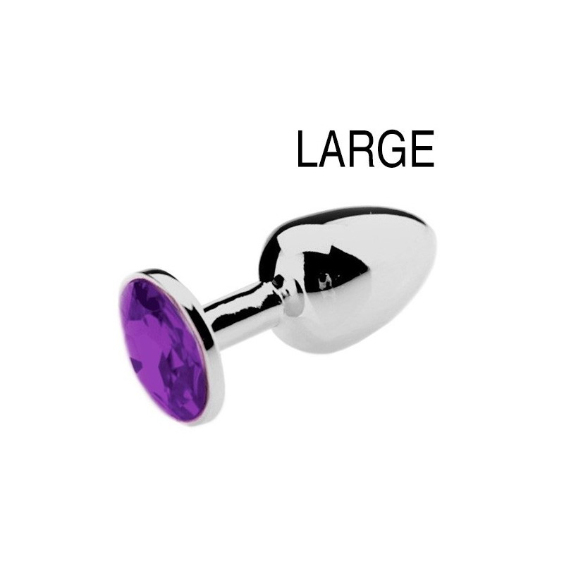 Plug Bijou Strass Violet - LARGE 8 x 4cm