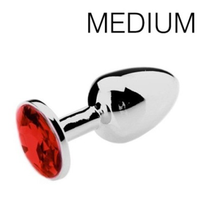 Plug bijou Spolly Medium - Rouge 7 x 3.4cm- Bijoux Anal en stock sur Fun et plaisirs