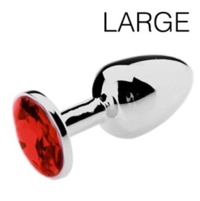 Plug bijou Spolly Large - Rouge 8.5 x 3.9cm- Bijoux Anal en stock sur Fun et plaisirs