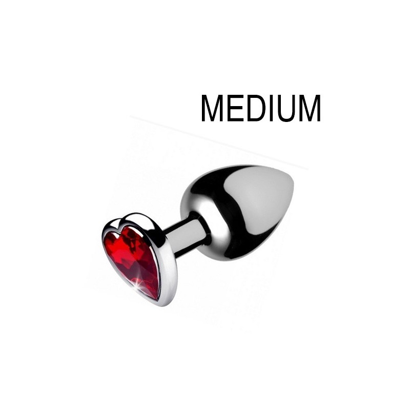 Plug bijou Heart Gem Rouge 7 x 3.4 cm