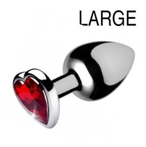 Plug bijou Heart Gem Rouge 8 x 4 cm- Bijoux Anal en stock sur Fun et plaisirs