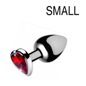 Plug bijou Heart Gem Rouge 6.5 x 2.7 cm- Bijoux Anal en stock sur Fun et plaisirs