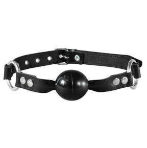 Baillon Boule Simply Gag 4cm Noir- Baillons BDSM en stock sur Fun et plaisirs