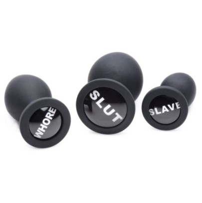 Kit de 3 plugs Dirty Words- Bijoux Anal en stock sur Fun et plaisirs