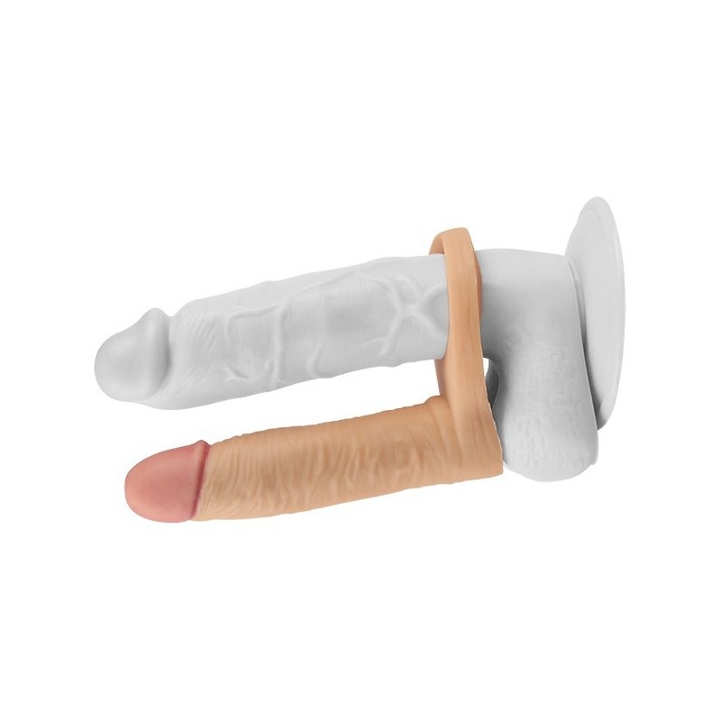 Double gode Cockring - 12.5 x 2.9 cm Flesh