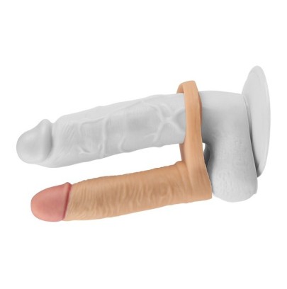 Double gode Cockring - 12.5 x 2.9 cm Flesh- Godes Doubles en stock sur Fun et plaisirs