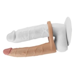 Double gode Cockring - 15.5 x 2.9 cm Flesh- Godes Doubles en stock sur Fun et plaisirs