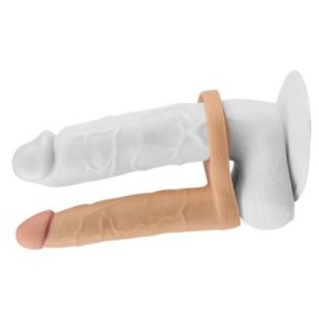 Double gode Cockring - 14 x 2.8 cm Flesh- Godes Doubles en stock sur Fun et plaisirs