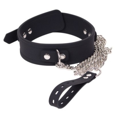 Collier et Laisse Deluxe Collar Noir- Colliers & Laisses en stock sur Fun et plaisirs