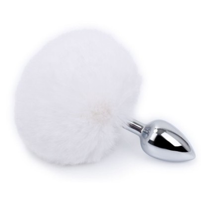 Plug Queue de lapin Bunny Tail 6 x 2.7 cm Blanc- Bijoux Anal en stock sur Fun et plaisirs