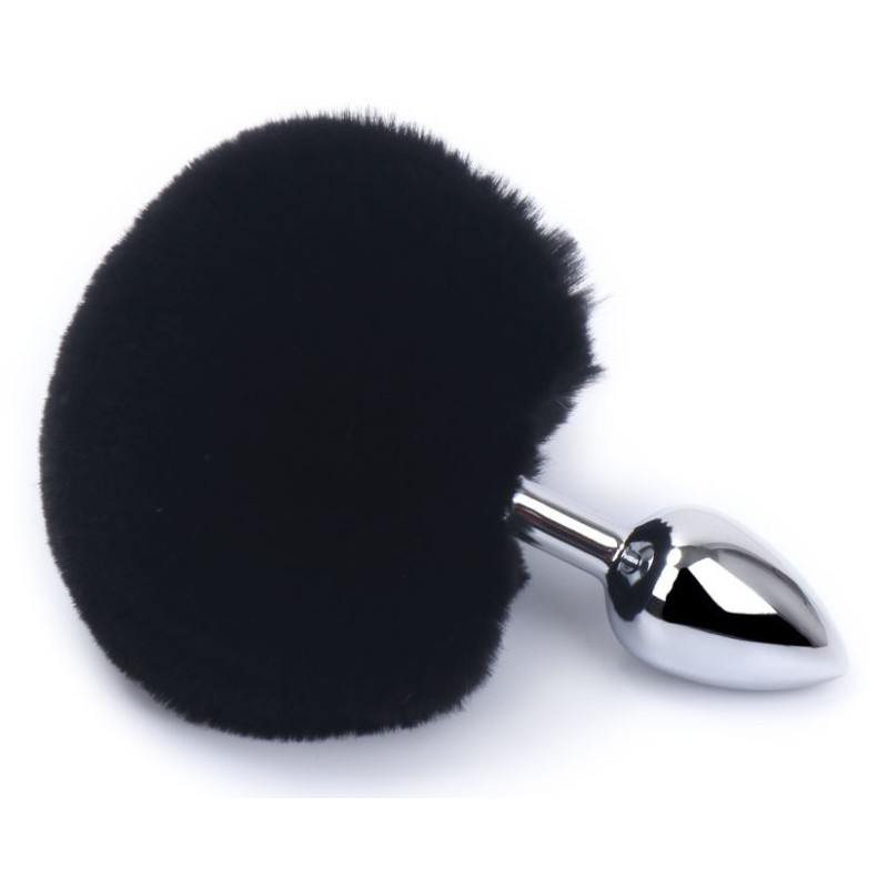 Plug Queue de lapin Bunny Tail 6 x 2.7 cm Noir