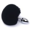 Plug Queue de lapin Bunny Tail 6 x 2.7 cm Noir