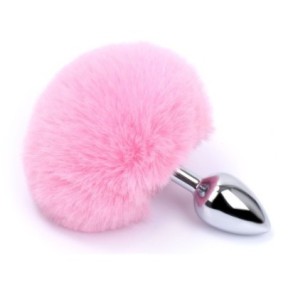 Plug Queue de lapin Bunny Tail 6 x 2.7 cm Rose- Bijoux Anal en stock sur Fun et plaisirs