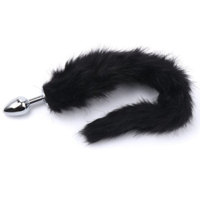 Plug Queue de Renard Fox 6 x 2.7 cm Noir- Bijoux Anal en stock sur Fun et plaisirs