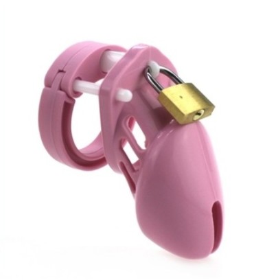 Cage de chasteté en silicone 7 x 3.3 cm Rose- Cages de Chasteté en stock sur Fun et plaisirs