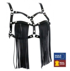 Soutien-Gorge en cuir avec franges- Harnais Femme en stock sur Fun et plaisirs