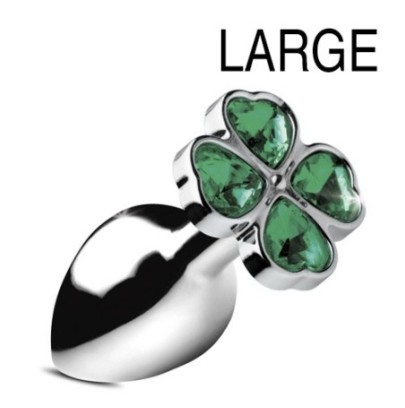 Plug bijou Lucky Gem Trèfle 9 x 4 cm- Bijoux Anal en stock sur Fun et plaisirs