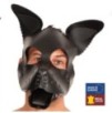 PUPPY MASQUE EN CUIR NOIR + SET LANGUE ET OREILLES NOIR