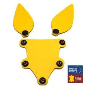 PUPPY SET OREILLES ET LANGUE EN CUIR JAUNE- Puppy Play