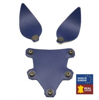 PUPPY SET OREILLES ET LANGUE EN CUIR BLEU- Puppy Play