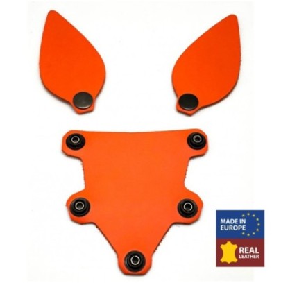 PUPPY SET OREILLES ET LANGUE EN CUIR ORANGE- Puppy Play