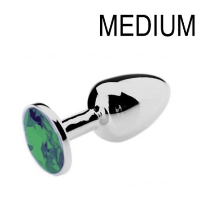 Plug bijou Vert 7 x 3.4 cm- Bijoux Anal en stock sur Fun et plaisirs