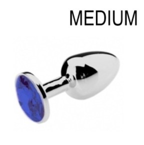 Plug Bijou Bleu 7 x 3.4 cm- Bijoux Anal en stock sur Fun et plaisirs