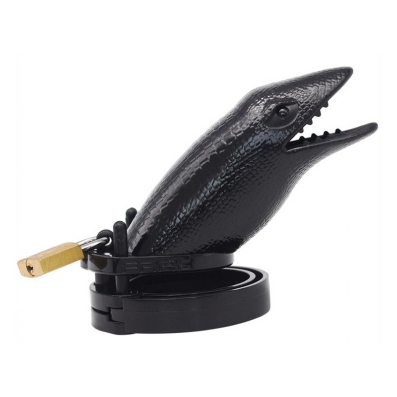 Cage de chasteté Crocodile 10 x 3.5cm Noire