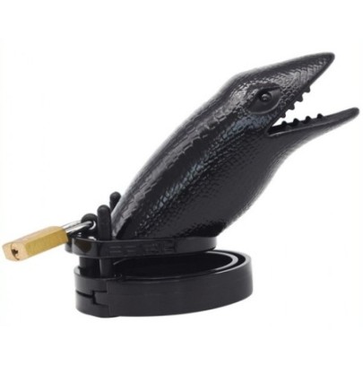 Cage de chasteté Crocodile 10 x 3.5cm Noire- Cages de Chasteté en stock sur Fun et plaisirs