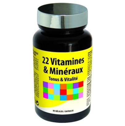 22 Vitamines et Minéraux 60 Gélules- Vitalité & Défenses Naturelles en stock sur Fun et plaisirs