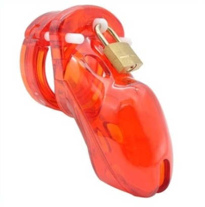 Cage de chasteté locky 8 x 3.3 cm Rouge- Cages de Chasteté en stock sur Fun et plaisirs