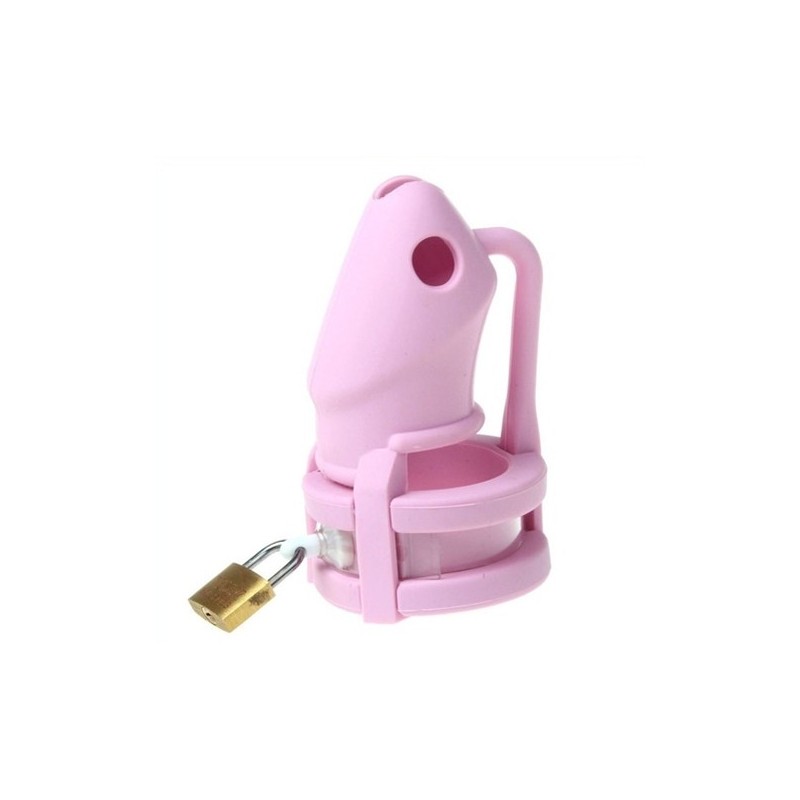 Cage de chasteté silicone Birdlocked 11 x 3.2 cm Rose