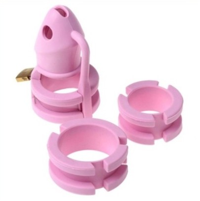 Cage de chasteté silicone Birdlocked 11 x 3.2 cm Rose