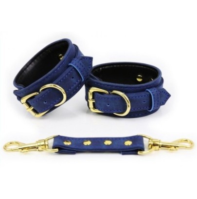 Menottes Simili Pin Lock Bleu- Menottes en stock sur Fun et plaisirs