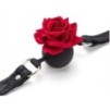 Baillon Boule avec Rose Bud Gag Noir