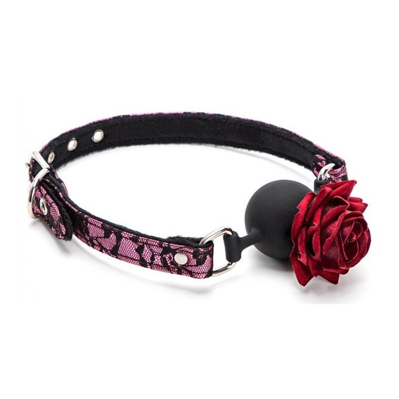 Baillon Boule avec Rose Bud Gag Rose