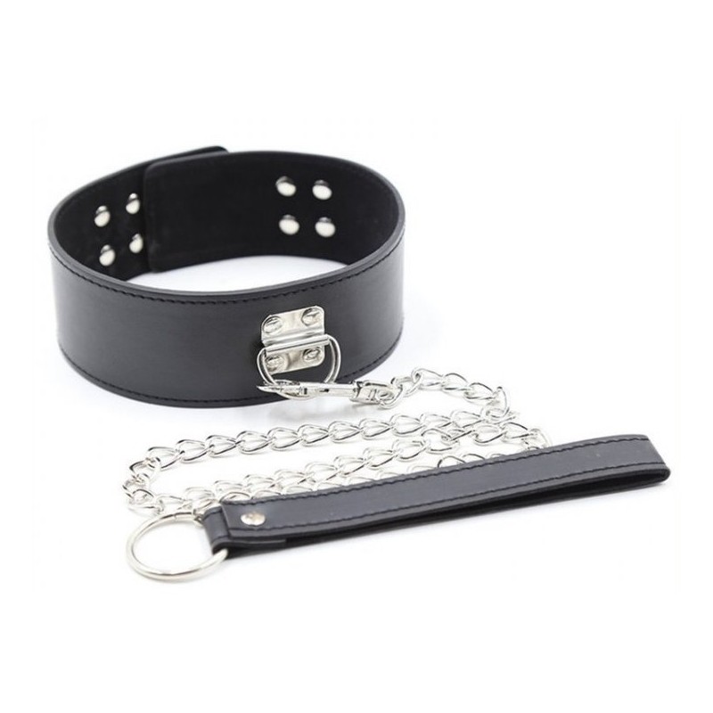 Collier et Laisse Pin Lock Noir