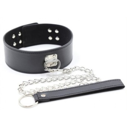 Collier et Laisse Pin Lock Noir- Colliers & Laisses en stock sur Fun et plaisirs