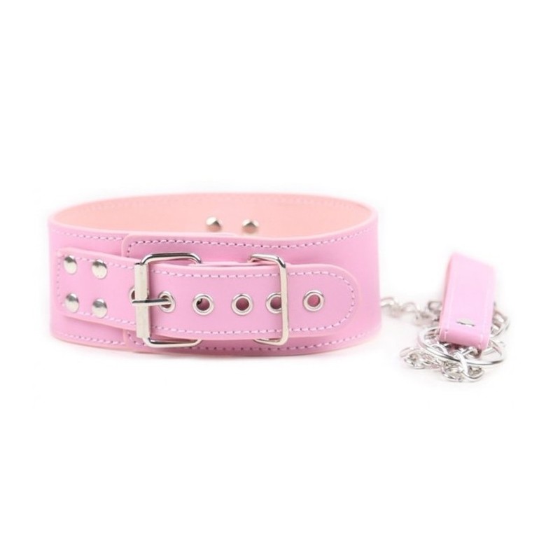 Collier et Laisse Pin Lock Rose