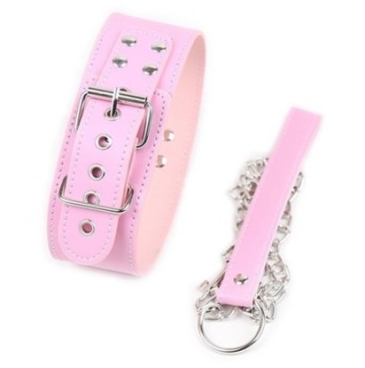 Collier et Laisse Pin Lock Rose