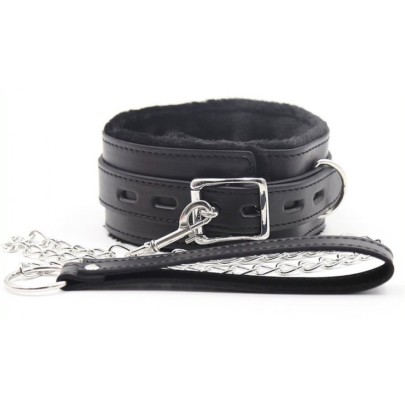 Collier Laisse Fur Noir