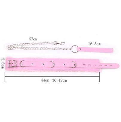 Collier et Laisse Fur Rose