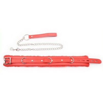 Collier et laisse Fur Sweet Rouge