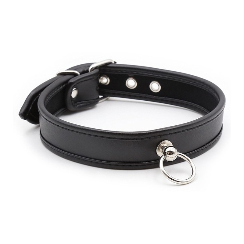 Collier O Ring Simili Noir