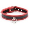 Collier O Ring Simili Noir-Rouge