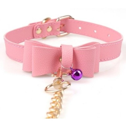 Collier Laisse Bow Rose